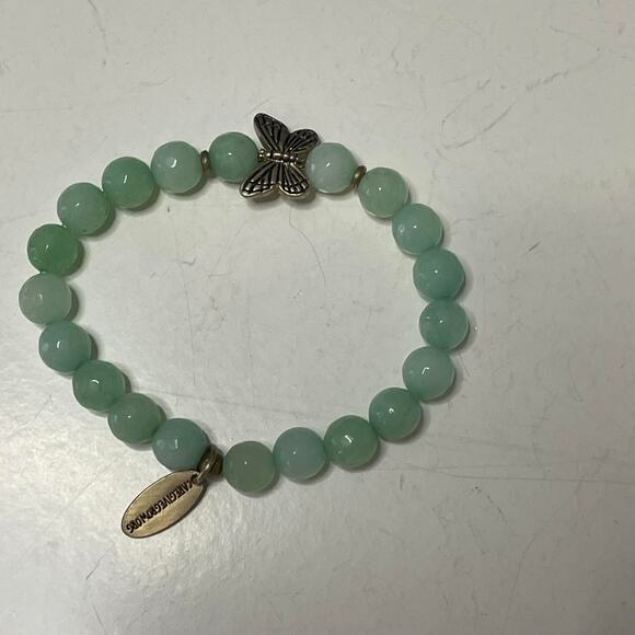 CAREGIVEGROW.ORG bracelet actual faceted blue green stone stretch style jewelry - Picture 9 of 12